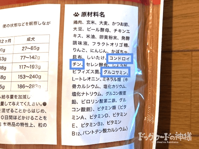 骨・関節軟骨成分の表記