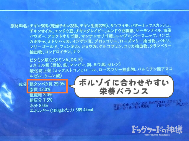 高タンパク・低脂肪の表記